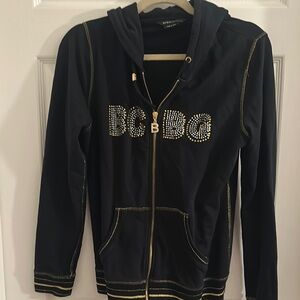 BCBG Black Hoodie with Gold Accents